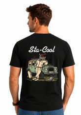 Sta-Cool Big Fore Collection 19th Hole men's tee in black, front view