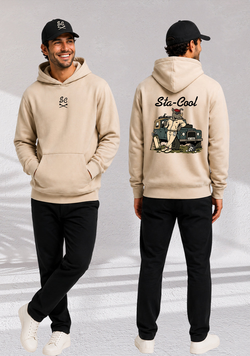 Sta-Cool Big Fore Collection 19th Hole hoodie, back view