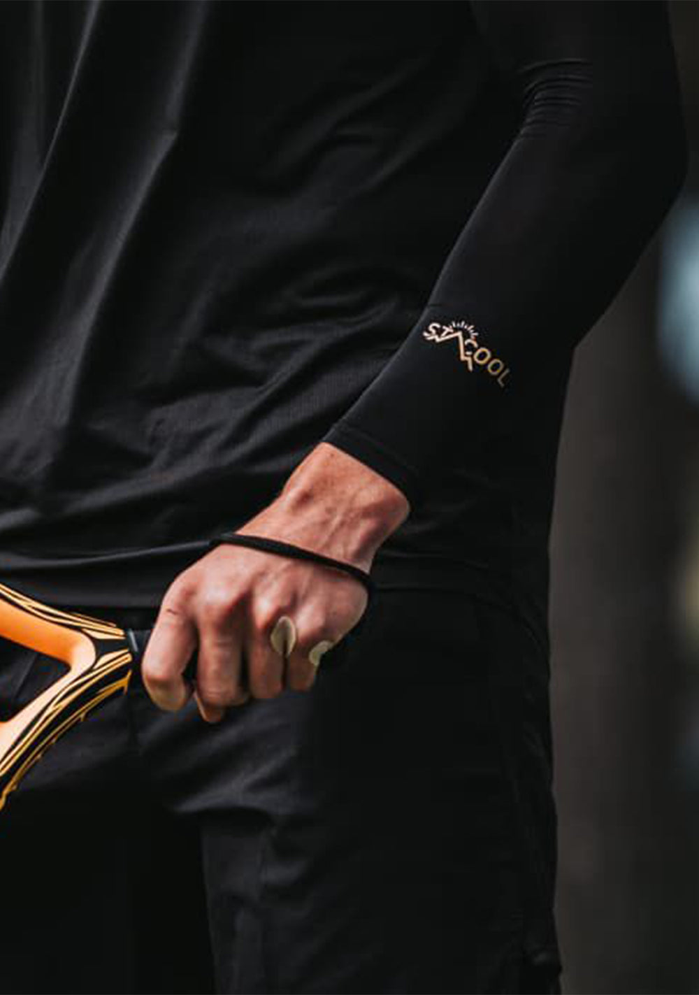 Detail of Sta-Cool UPF 50+ cooling sun sleeve fabric